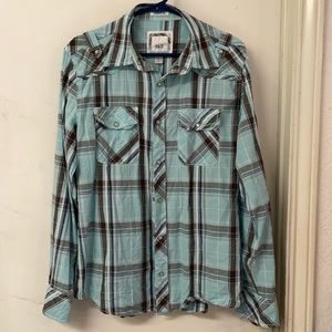 BKE Men’s Medium Pearl Snap Shirt with Pockets